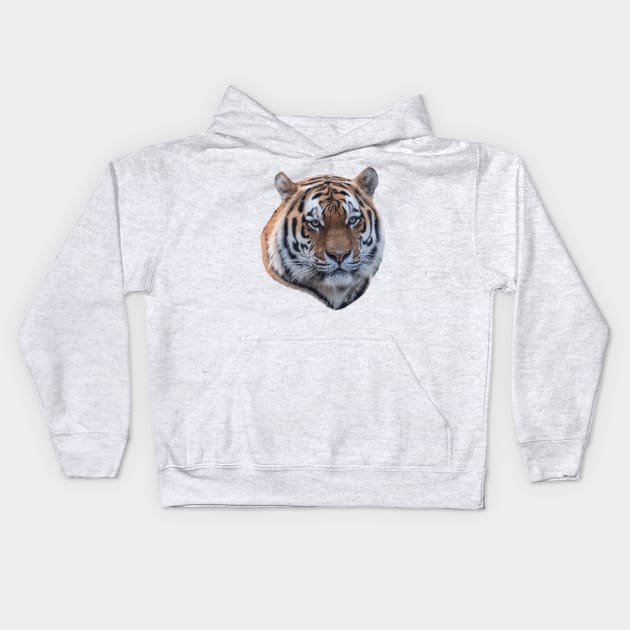 Cut out of a Siberian tiger Kids Hoodie by Dolfilms